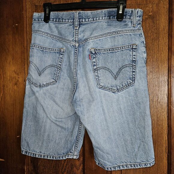 Levi's 505 Jean Shorts Men's Size 32 Light Wash Regular Fit Denim Cotton Vintage - Picture 1 of 6